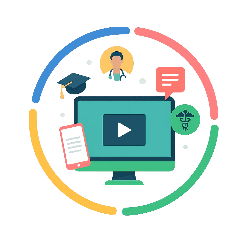 E-Learning Illustration – Online-Kurse zur Approbation und Kenntnisprüfung auf Kennti