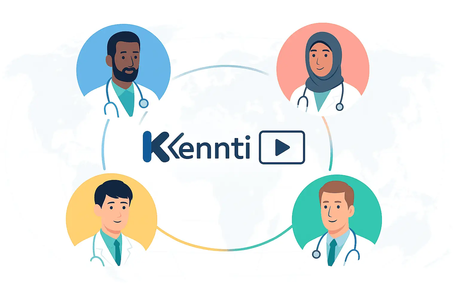 Kennti Team Illustration – Fachärztliche Begleitung für internationale Ärzt:innen